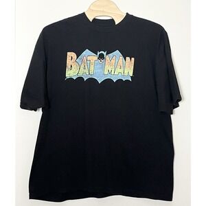 Batman T-Shirt Men's 5XL Black Graphic Tee Big & Tall Animation Super Hero Comic